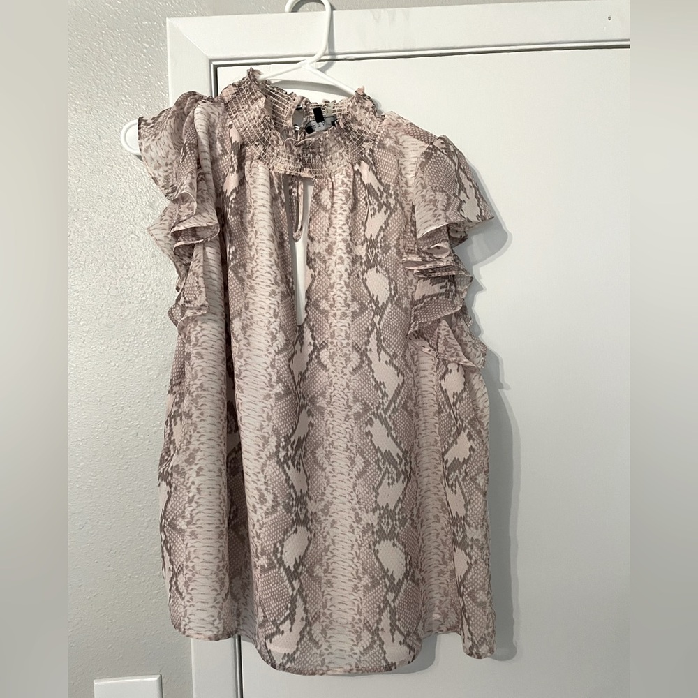 Snakeskin Pattern Blouse, size XL
